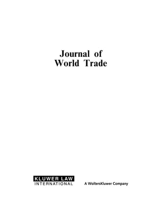 Journal of
World Trade
 