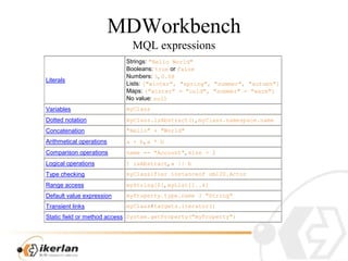 MDWorkbenchMQL expressions<br />