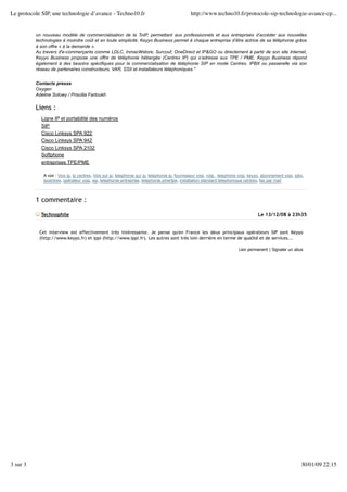 Le protocole Sip, une technologie d’avance