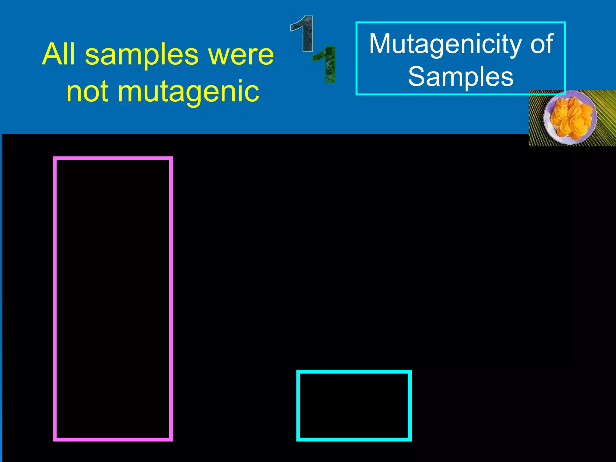 All samples were  not mutagenic 1 Mutagenicity of Samples 