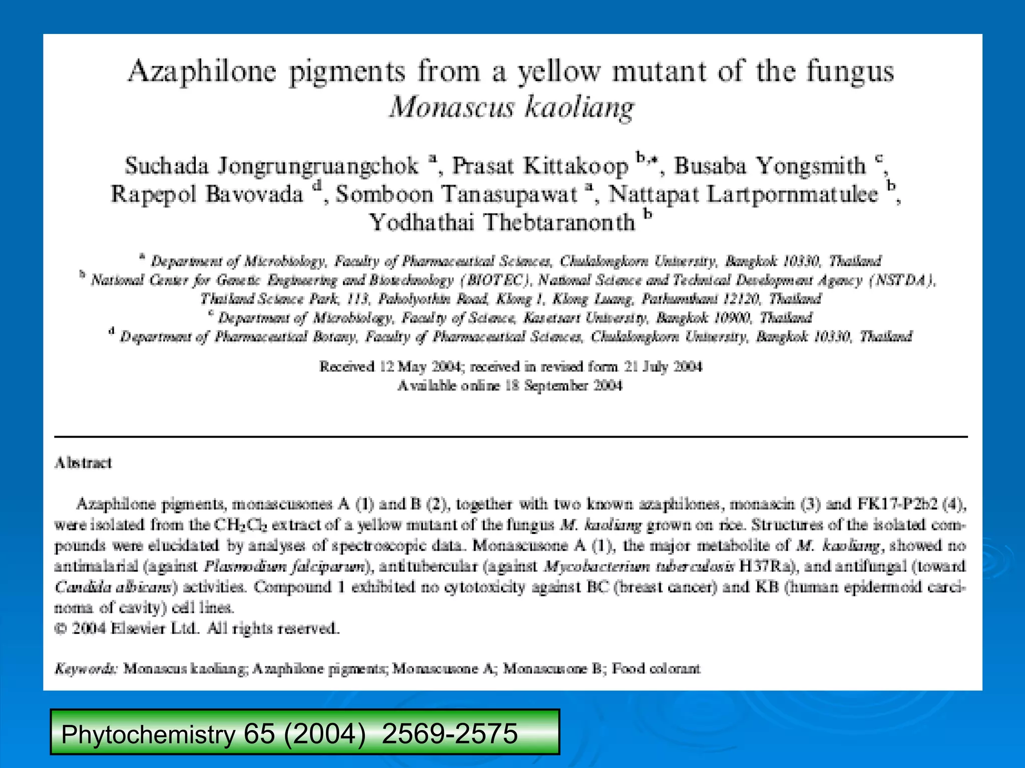 Phytochemistry   65 (2004)  2569-2575 