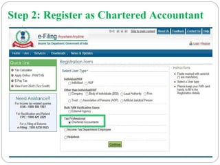 Step 2: Register as Chartered Accountant
 