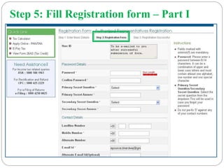 Step 5: Fill Registration form – Part I
 