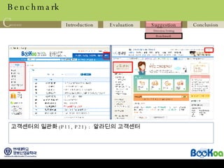 Benchmark 고객센터의 일관화 (P11, P21) :  알라딘의 고객센터  