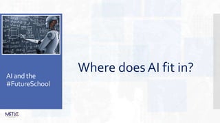 AI and the
#FutureSchool
Where does AI fit in?
 