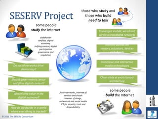 SESERV Project<br />those who study and<br />those who build<br />need to talk<br />some people<br />study the Internet <b...