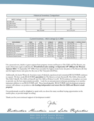 2008 3rd Quarter Report