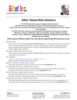 2008 Giftet Industry Announcements
