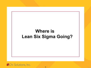 Where is  Lean Six Sigma Going? 