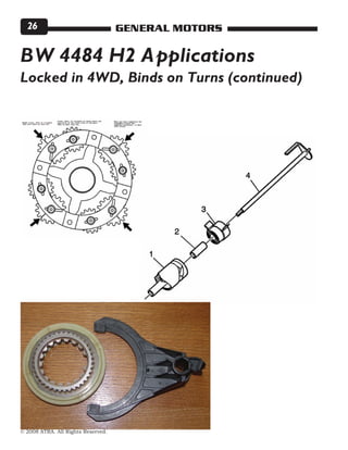 © 2008 ATRA. All Rights Reserved.
GENERAL MOTORS26
BW 4484 H2 Applications
Locked in 4WD, Binds on Turns (continued)
 