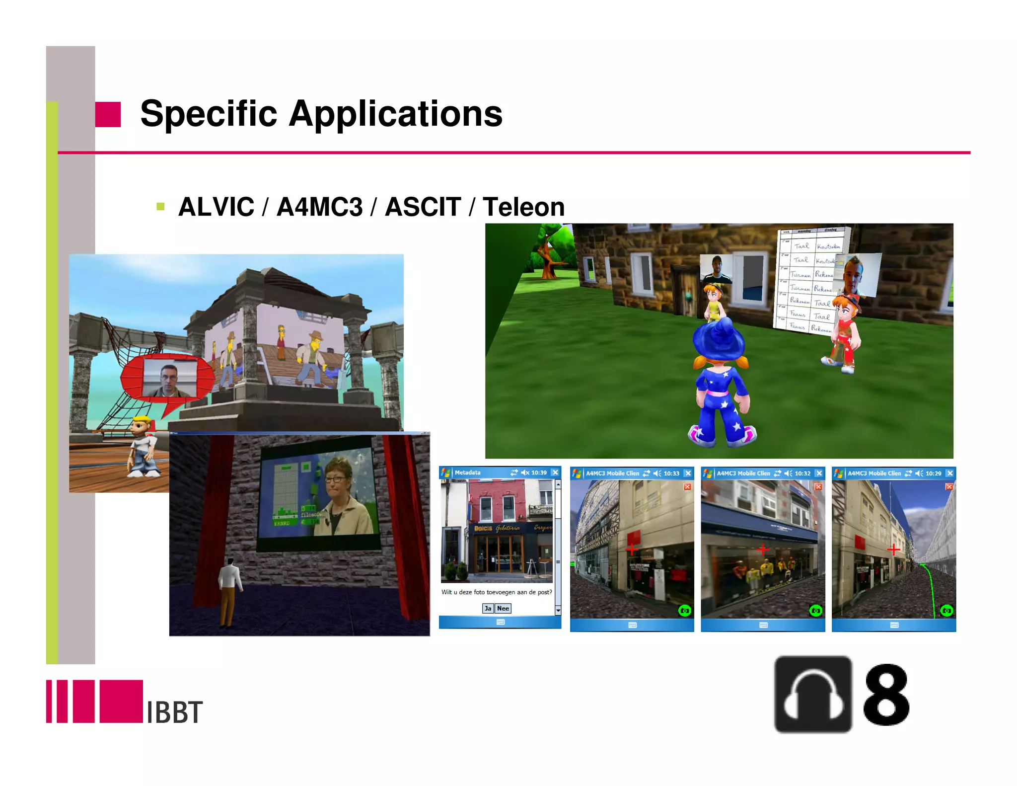 Specific Applications

  ALVIC / A4MC3 / ASCIT / Teleon
 