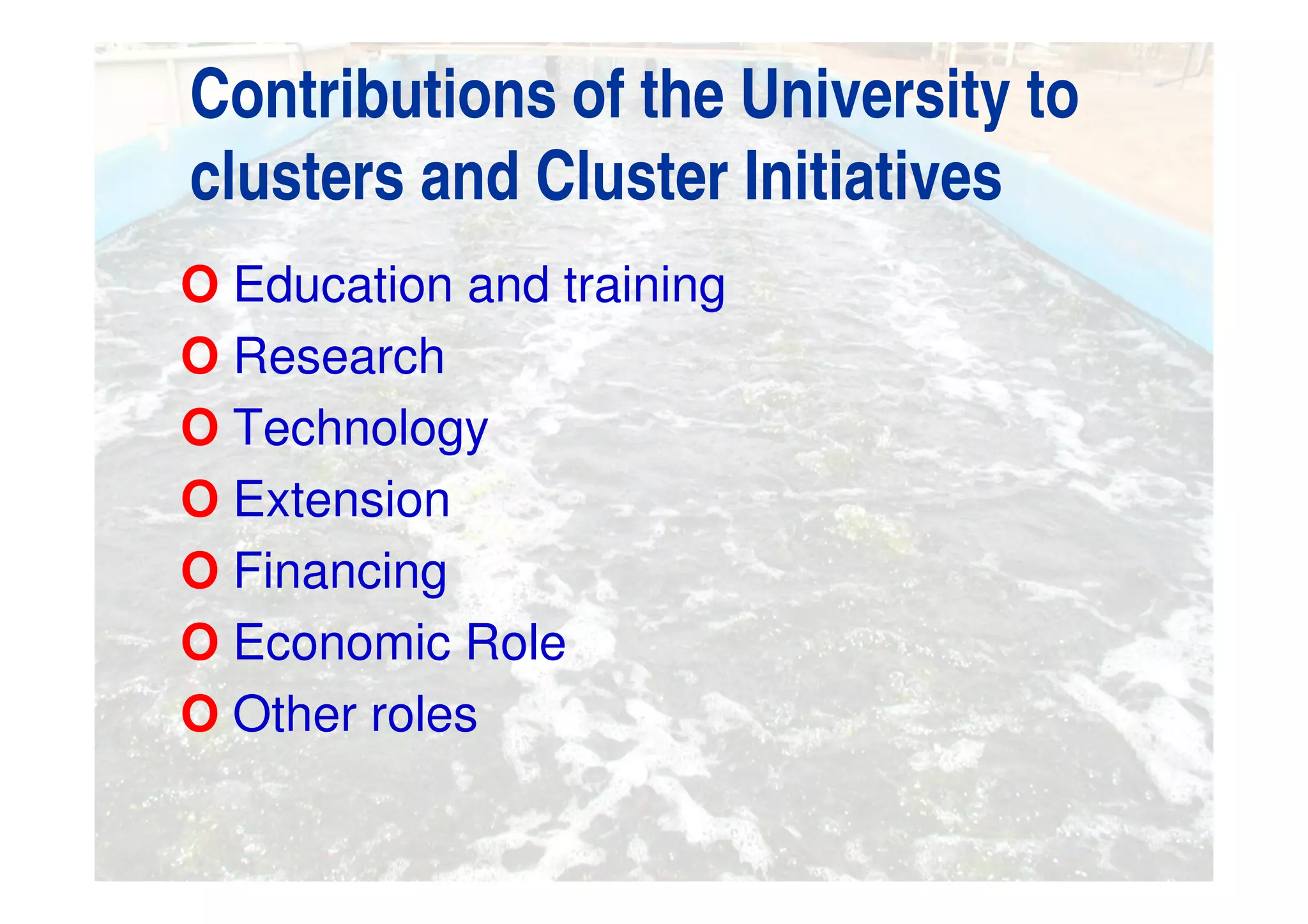 Cluster basics: the Role of University in Cluster Development | PDF