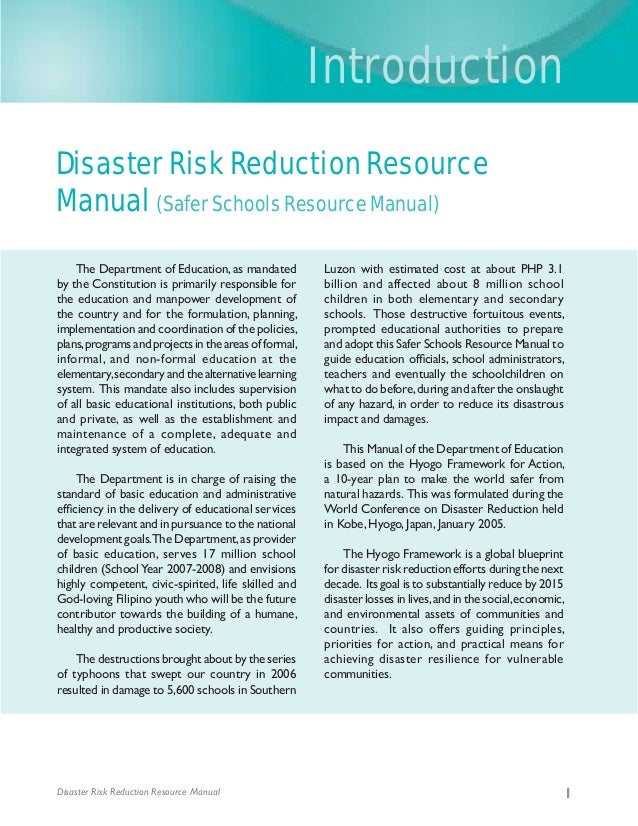 2008 Disaster Risk Reduction Resource Manual