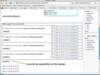 cdwan@bioteam.net
Launch an assembly
Launch an assembly on the cluster
 