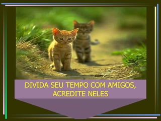 DIVIDA SEU TEMPO COM AMIGOS, ACREDITE NELES