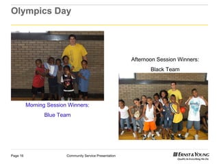 Olympics Day Morning Session Winners: Blue Team Afternoon Session Winners: Black Team 
