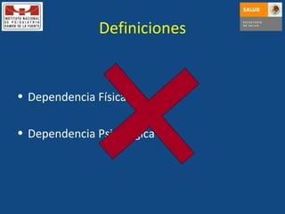Definiciones Dependencia Física Dependencia Psicológica 