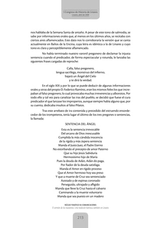 NÚCLEO TEMÁTICO III: COMUNICACIONES
El sermón de los nazarenos. Una tradición barroca, también en Linares
213
I Congreso d...