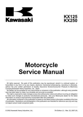 2008 kawasaki kx125 m8f service