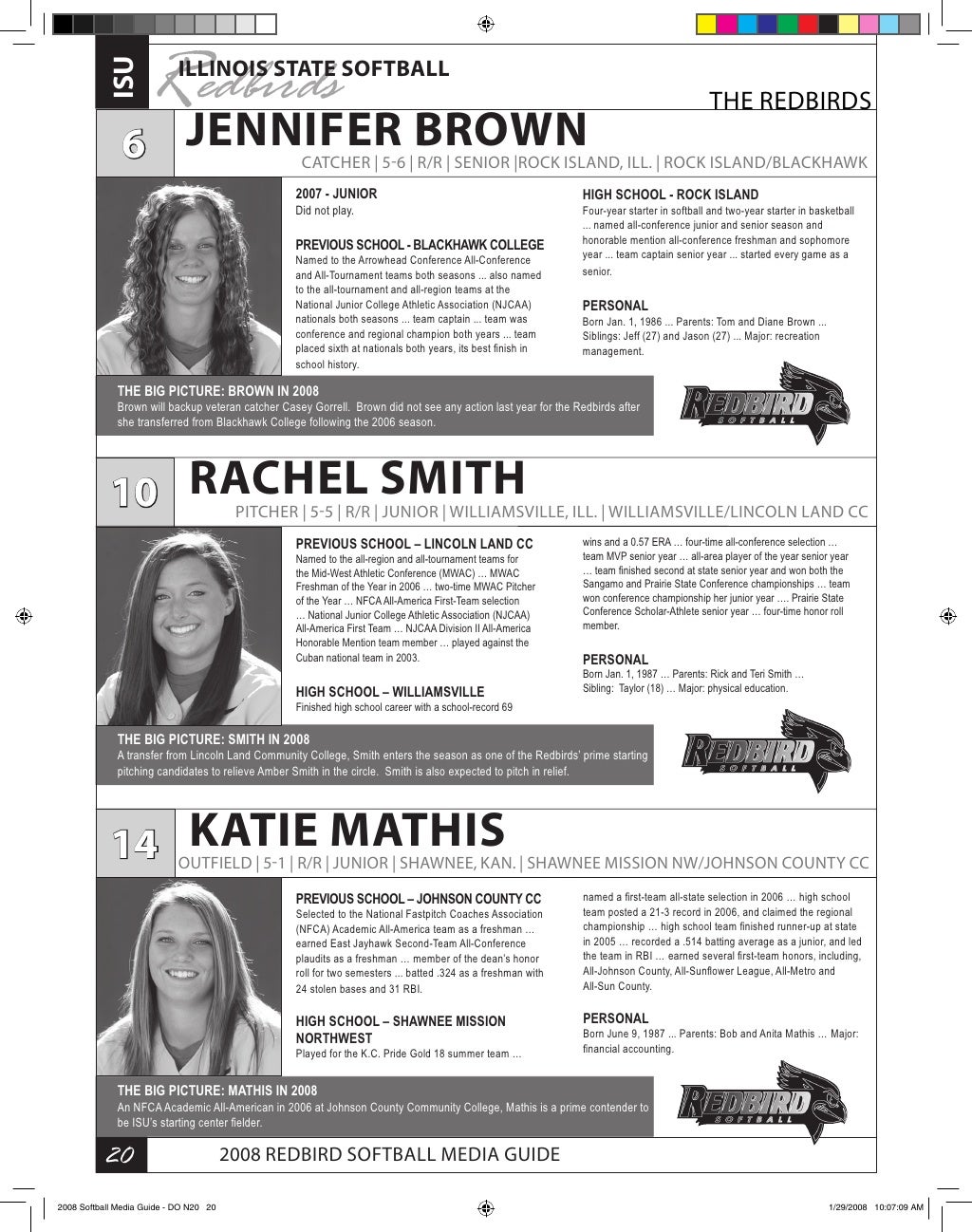 2008 Illinois State Softball Media Guide