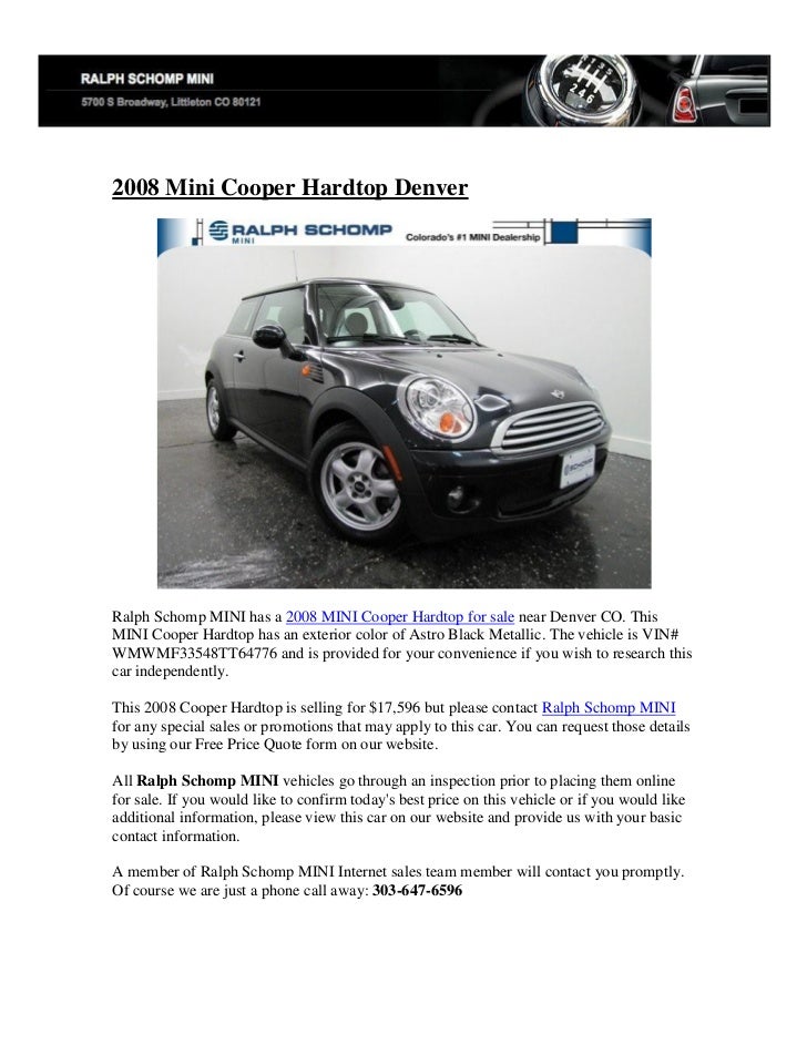 Mini Cooper Denver >> 2008 Mini Cooper Hardtop Denver Mini Cooper Denver >> 2008 Mini Cooper Hardtop Denver