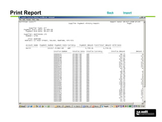 Print Report Back Import
 
