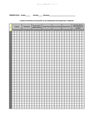 2008 Parvularia Cuadro Trimestral