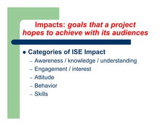 Frameworks Plenary - Impacts and Indicators