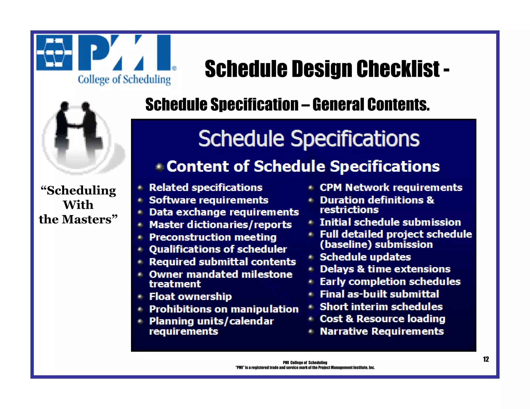 Schedule Design PMI