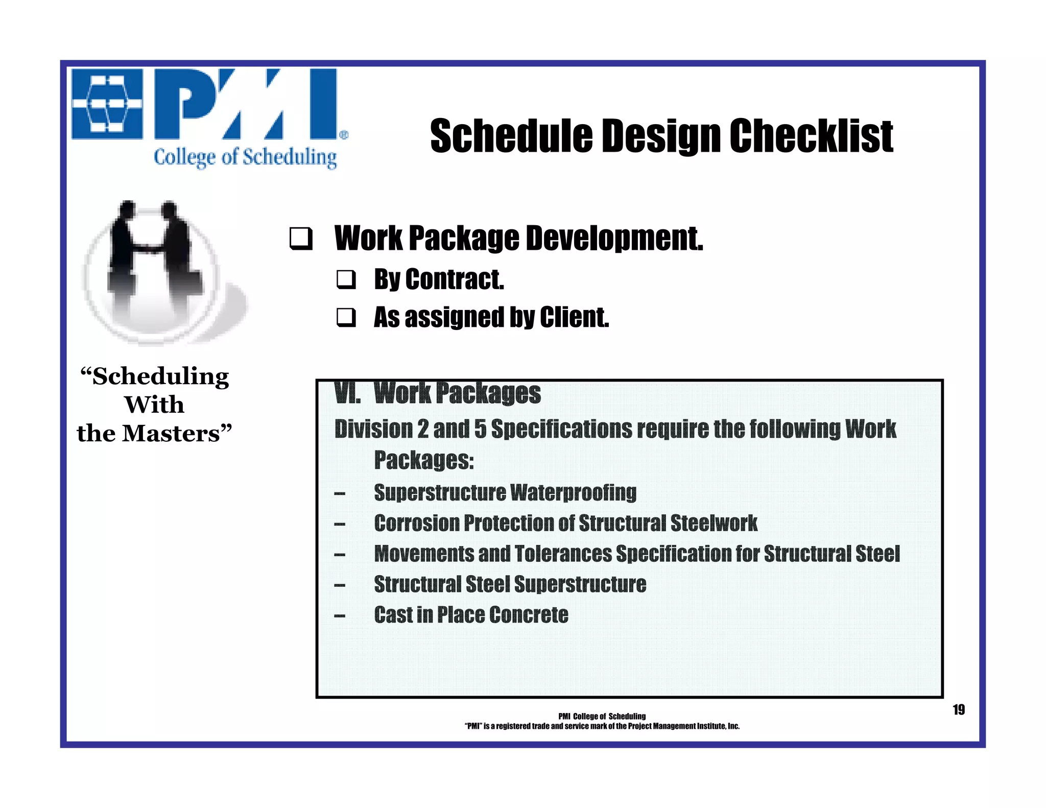 Schedule Design PMI