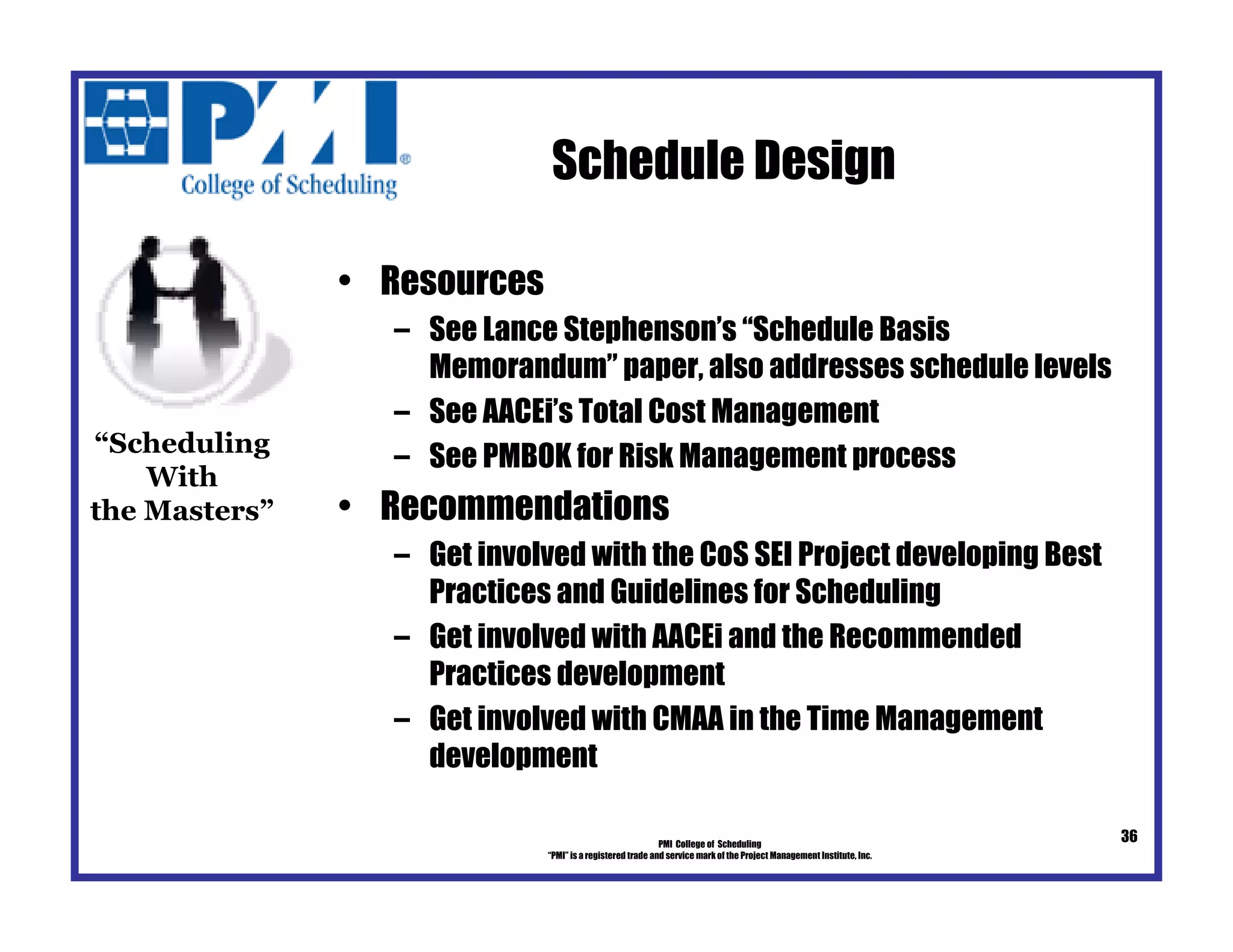 Schedule Design PMI
