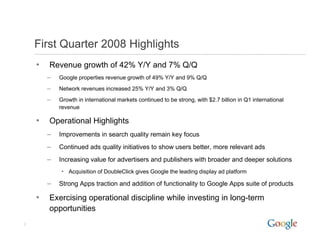 Google 2008 Q1 Earnings Presentation