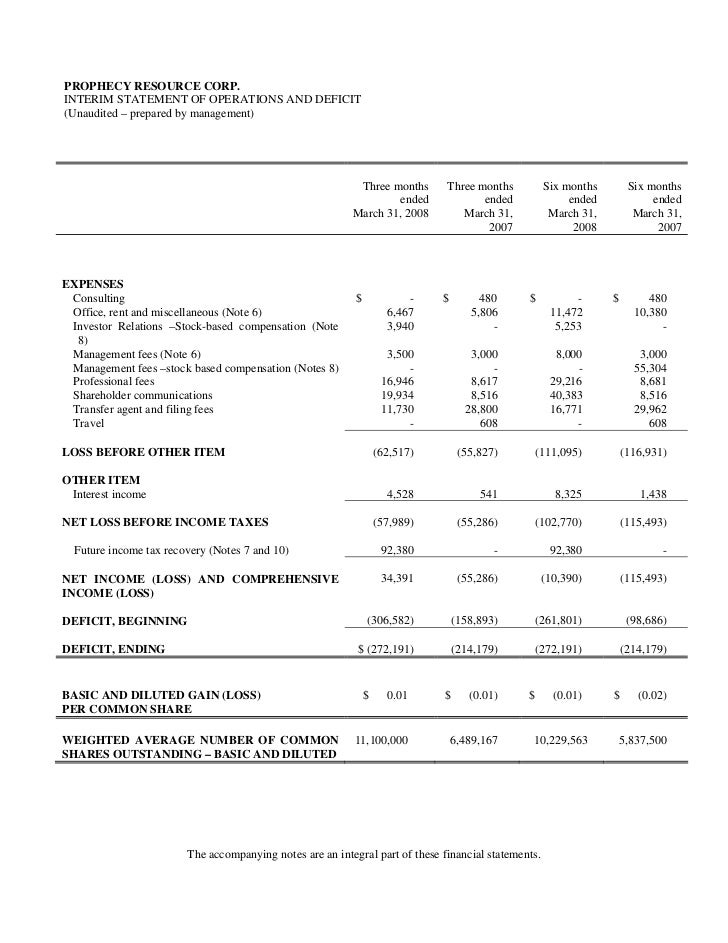 2008 Q2 interim financial statements