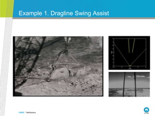 CSIRO. TeleRobotics
Example 1. Dragline Swing Assist
 