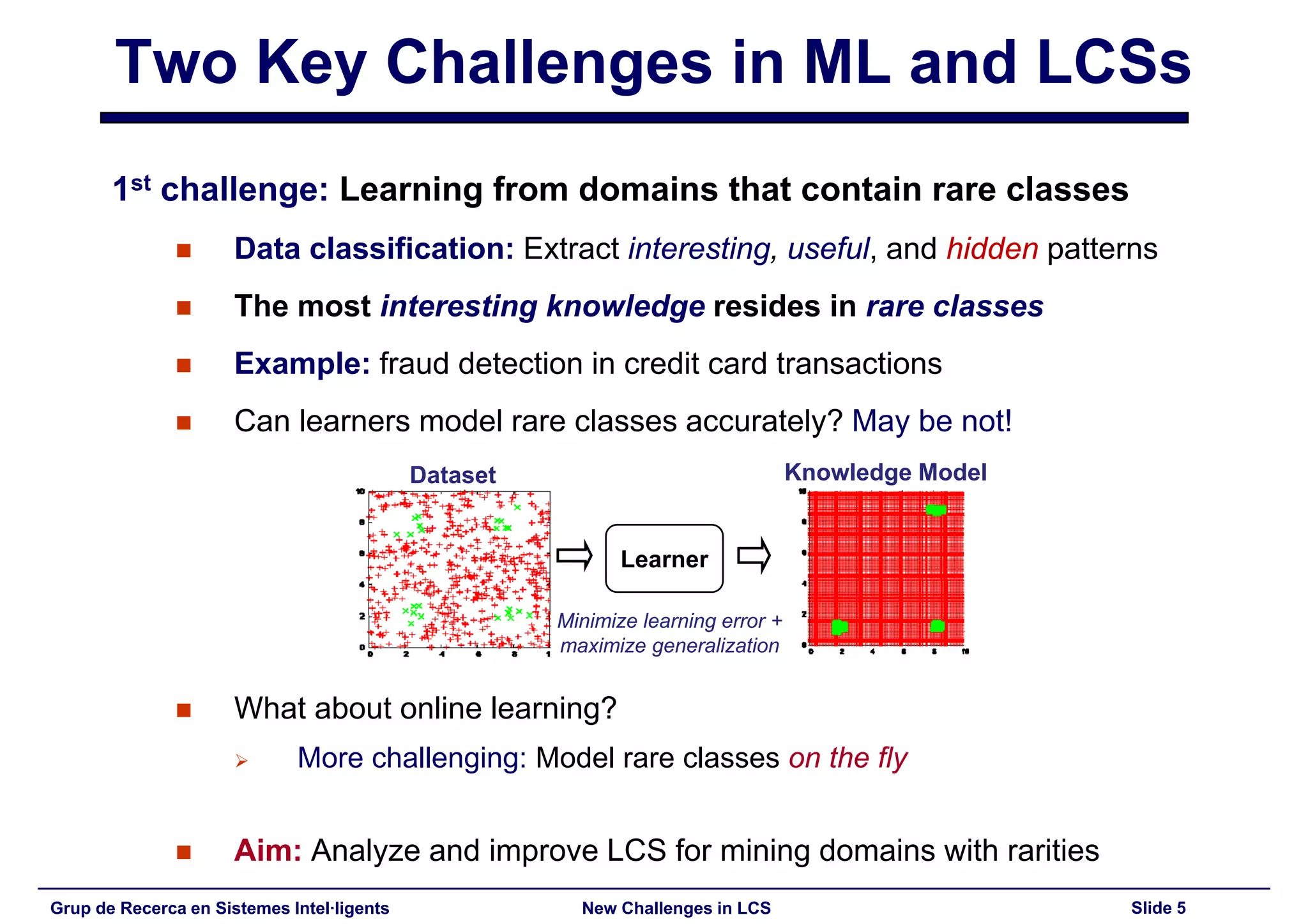 New Challenges in Learning Classifier Systems: Mining Rarities and Evolving Fuzzy Rules