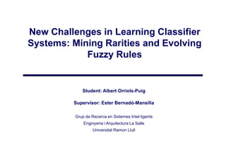 New Challenges in Learning Classifier Systems: Mining Rarities and Evolving Fuzzy Rules
