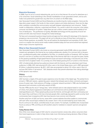 2008 User Generated Content, Social Media and Advertisement