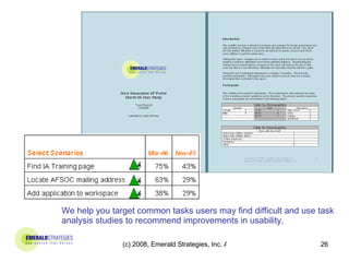 We help you target common tasks users may find difficult and use task analysis studies to recommend improvements in usability. 