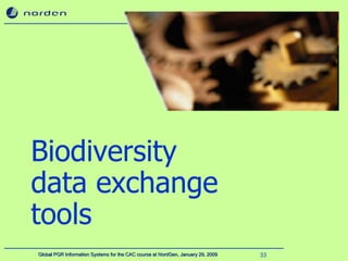 Biodiversity data exchange tools 