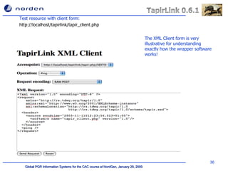 Test resource with client form: http://localhost/tapirlink/tapir_client.php The XML Client form is very illustrative for understanding exactly how the wrapper software works!  