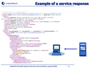 Example of a service response 