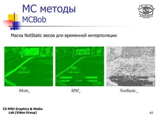 MC методы
Only for
Maxus 



            MCBob
    Маска NotStatic весов для временной интерполяции




           Motnn ...