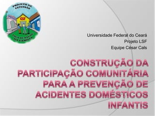 Universidade Federal do Ceará
                  Projeto LSF
           Equipe César Cals
 