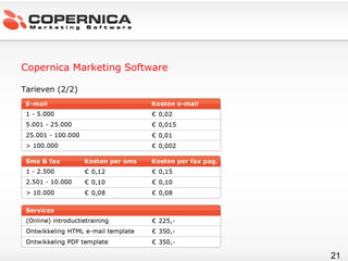 Copernica Marketing Software Tarieven ( 2/2) 