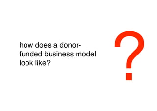 how does a donor-
funded business model
look like?
        



                        ?
 