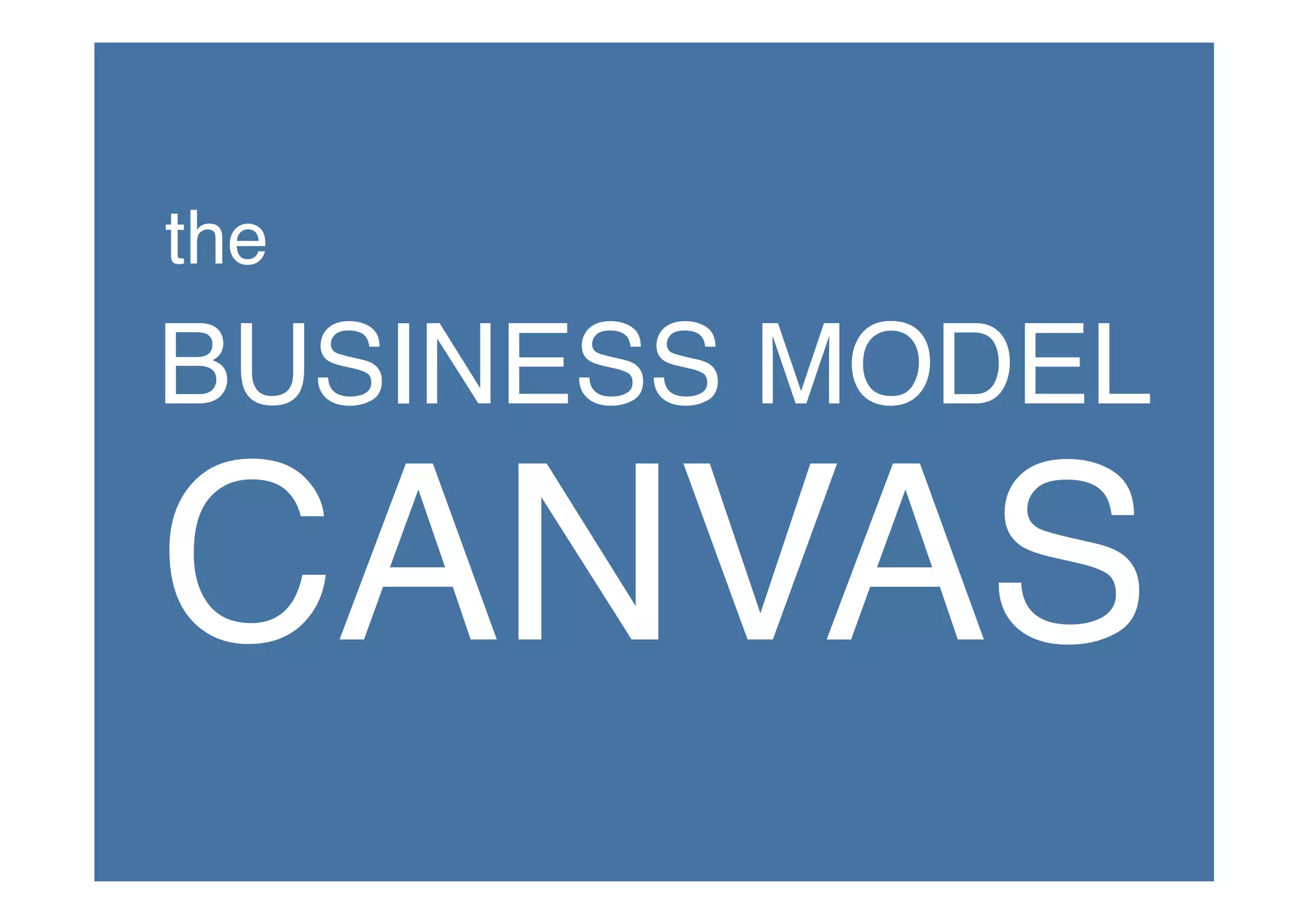 the
BUSINESS MODEL 

CANVAS
 