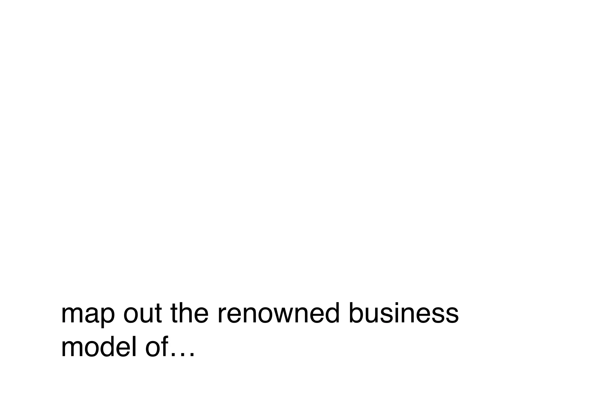map out the renowned business
model of…
 