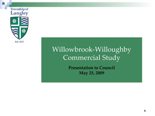 Willowbrook-Willoughby Commercial Study Presentation to Council May 25, 2009 