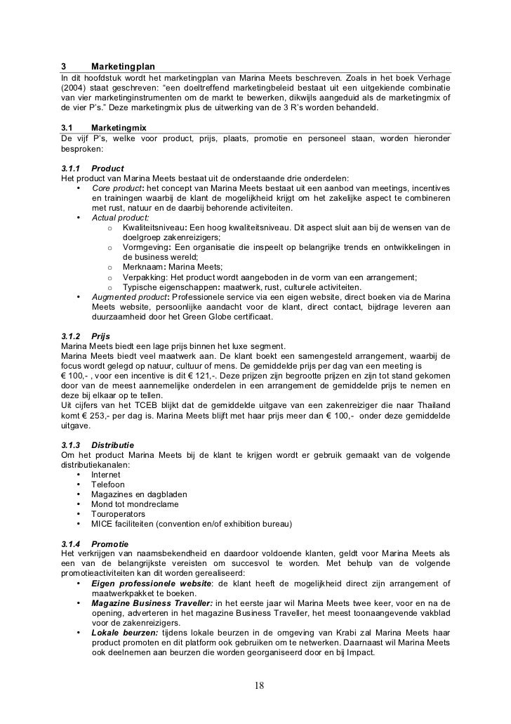 Hoofdstukken business plan picture