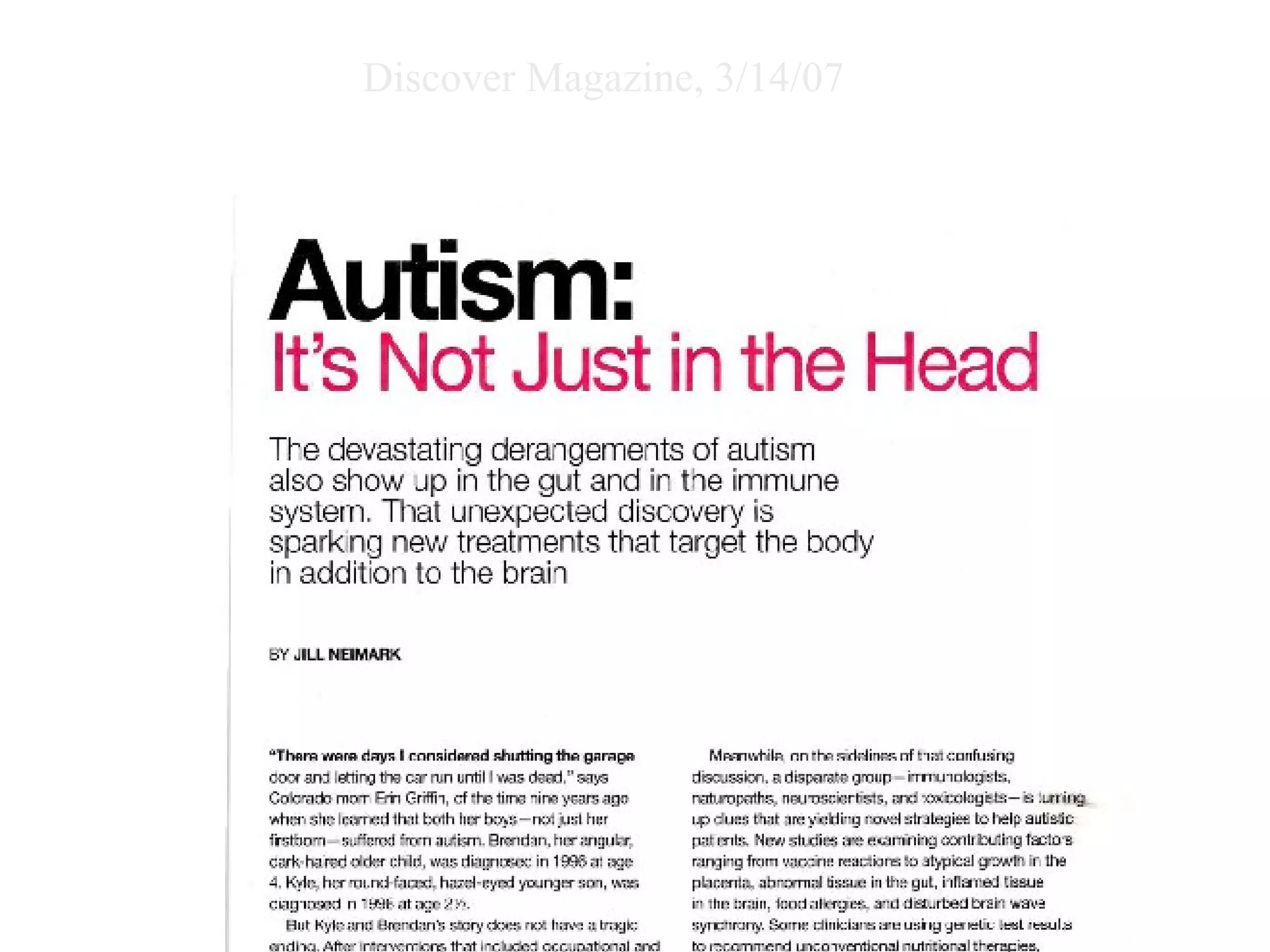 Discover Magazine, 3/14/07 